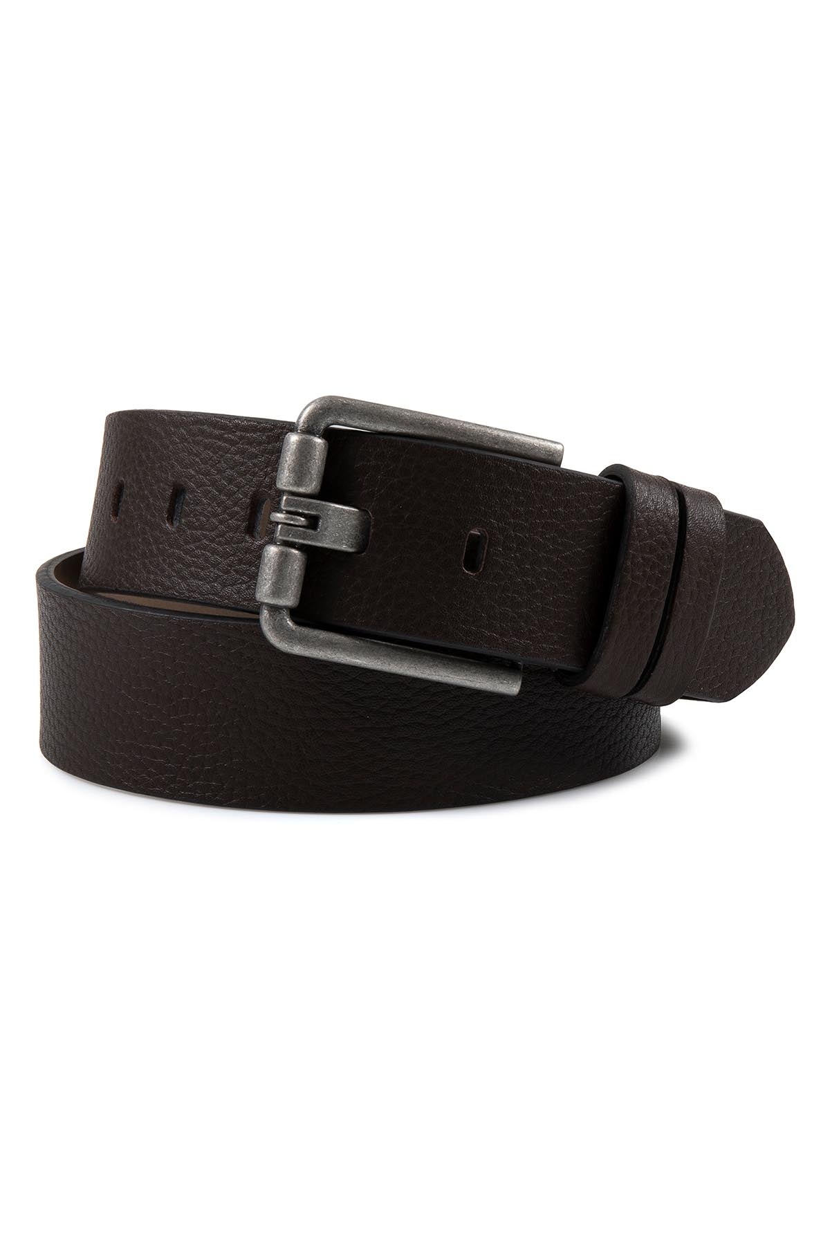 Casual Patterned Leather Black Belt Brown - MIB