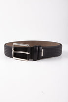 Casual Plain Leather Brown Belt Black - MIB