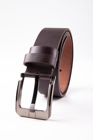 Casual Plain Leather Brown Belt Brown - MIB