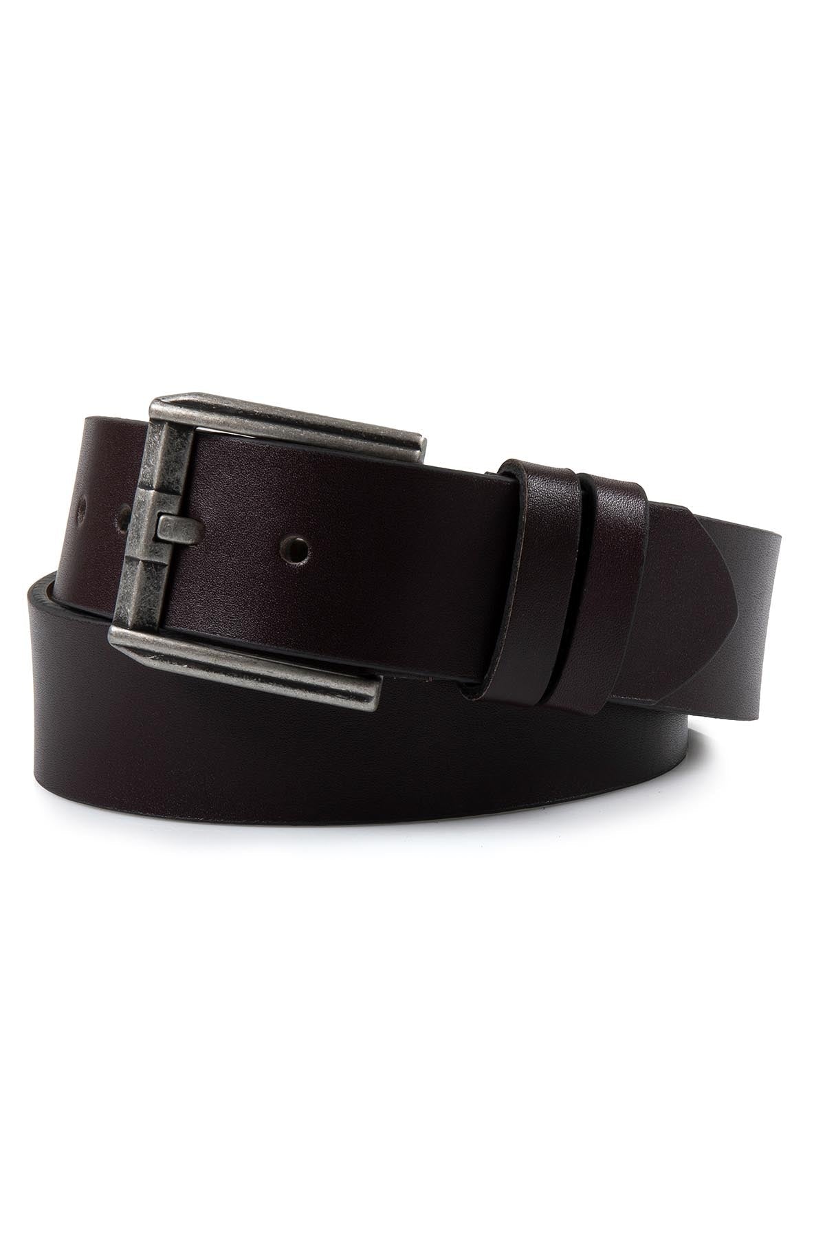 Casual Plain Leather Belt Brown - MIB