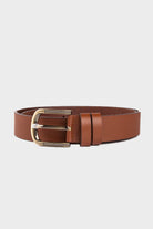 Casual Plain Leather Brown Belt Tan 1 - MIB