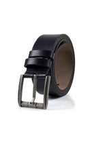 Casual Plain Navy 100% Leather Belt - MIB