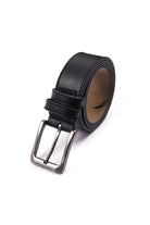 Casual Textured Black 100% Leather Belt - MIB