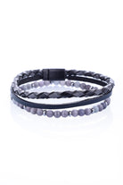 Charcoal Layered Natural Stone Bracelet - Sayki