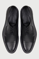 Classic 100% Genuine Leather Black Aniline Lace-Up Shoes