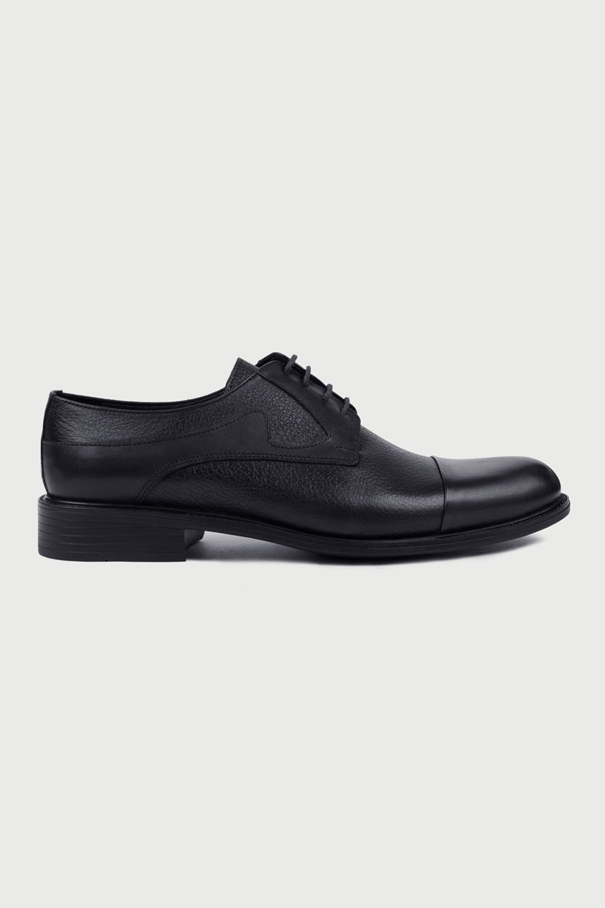 Classic 100% Genuine Leather Black Aniline Lace-Up Shoes