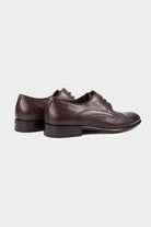 Classic 100% Genuine Leather Brown Aniline Lace-Up Shoes