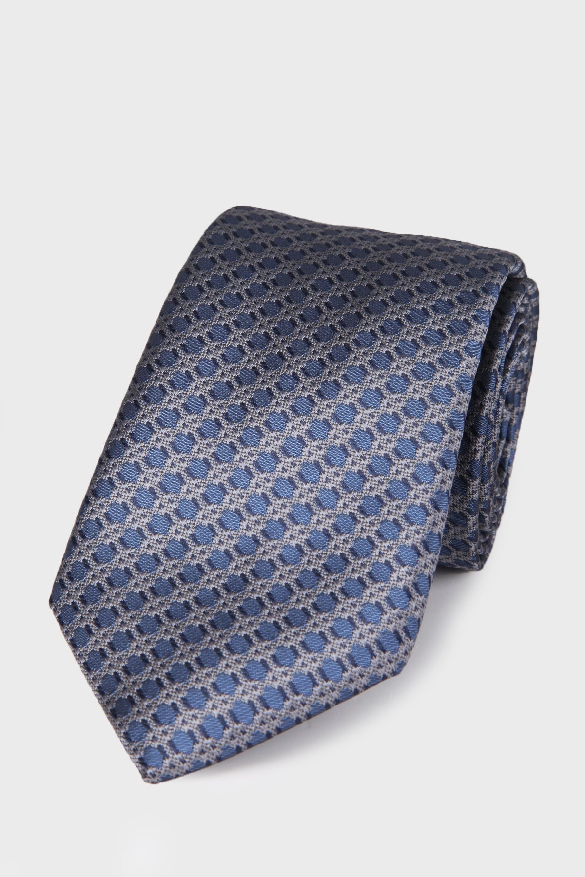 Classic 3-inch Cotton Blend Beige Tie Blue 25 - MIB