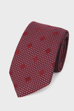 Classic 3-inch Cotton Blend Beige Tie Burgundy 17 - MIB