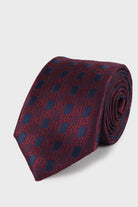 Classic 3-inch Cotton Blend Beige Tie Burgundy 18 - MIB