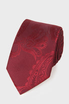 Classic 3-inch Cotton Blend Beige Tie Burgundy 8 - MIB