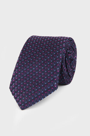 Classic 3-inch Cotton Blend Beige Tie Purple 1 - MIB