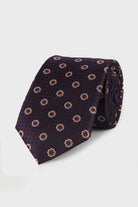 Classic 3-inch Cotton Blend Beige Tie Purple 10 - MIB