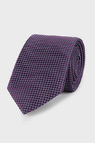 Classic 3-inch Cotton Blend Beige Tie Purple 22 - MIB