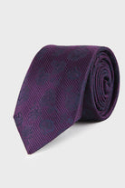 Classic 3-inch Cotton Blend Beige Tie Purple 6 - MIB