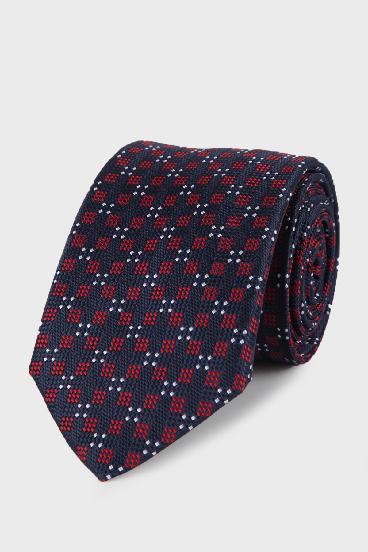 Classic 3-inch Cotton Blend Beige Tie Red 17 - MIB