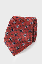 Classic 3-inch Cotton Blend Beige Tie Red 25 - MIB