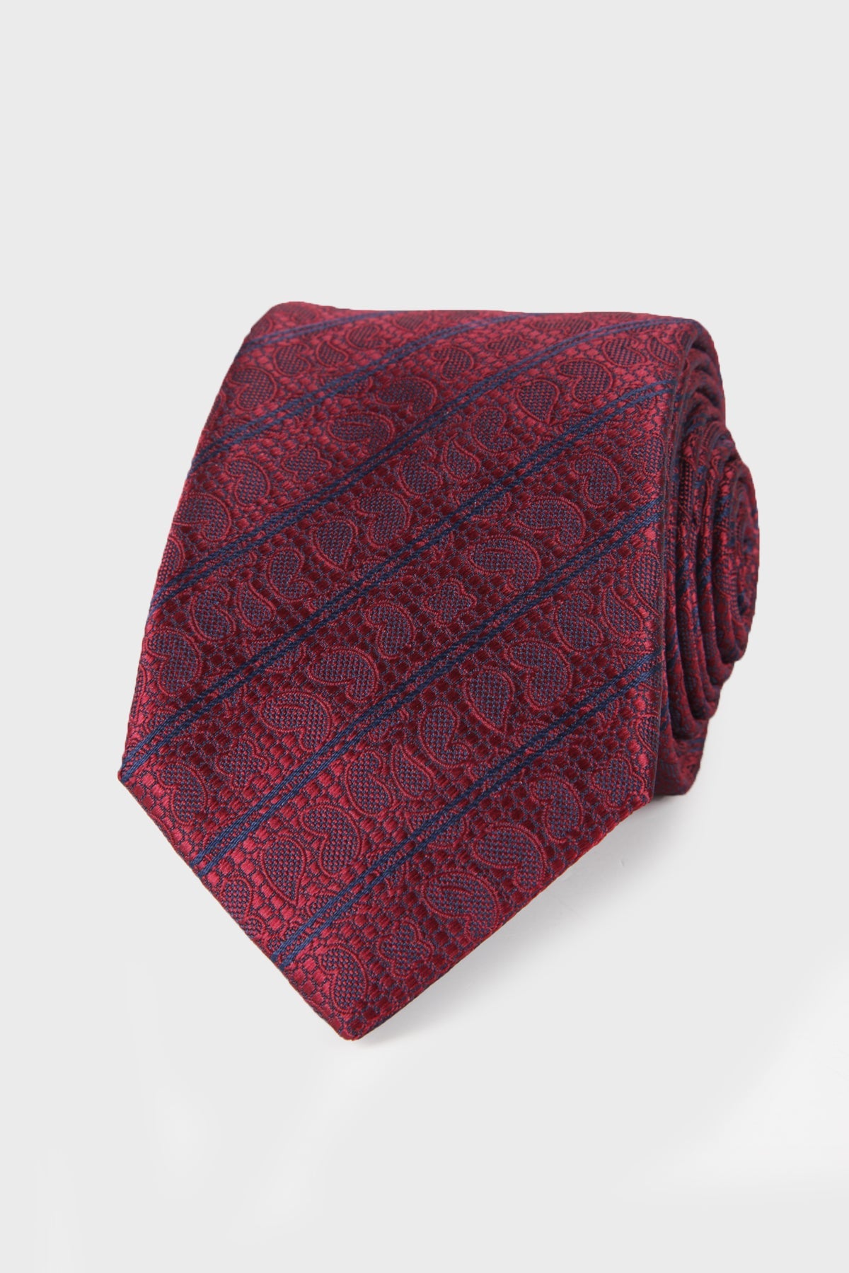 Classic 3-inch Cotton Blend Beige Tie Red 28 - MIB