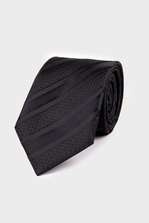 Classic 3-inch Cotton Blend Purple Tie Black 51 - MIB