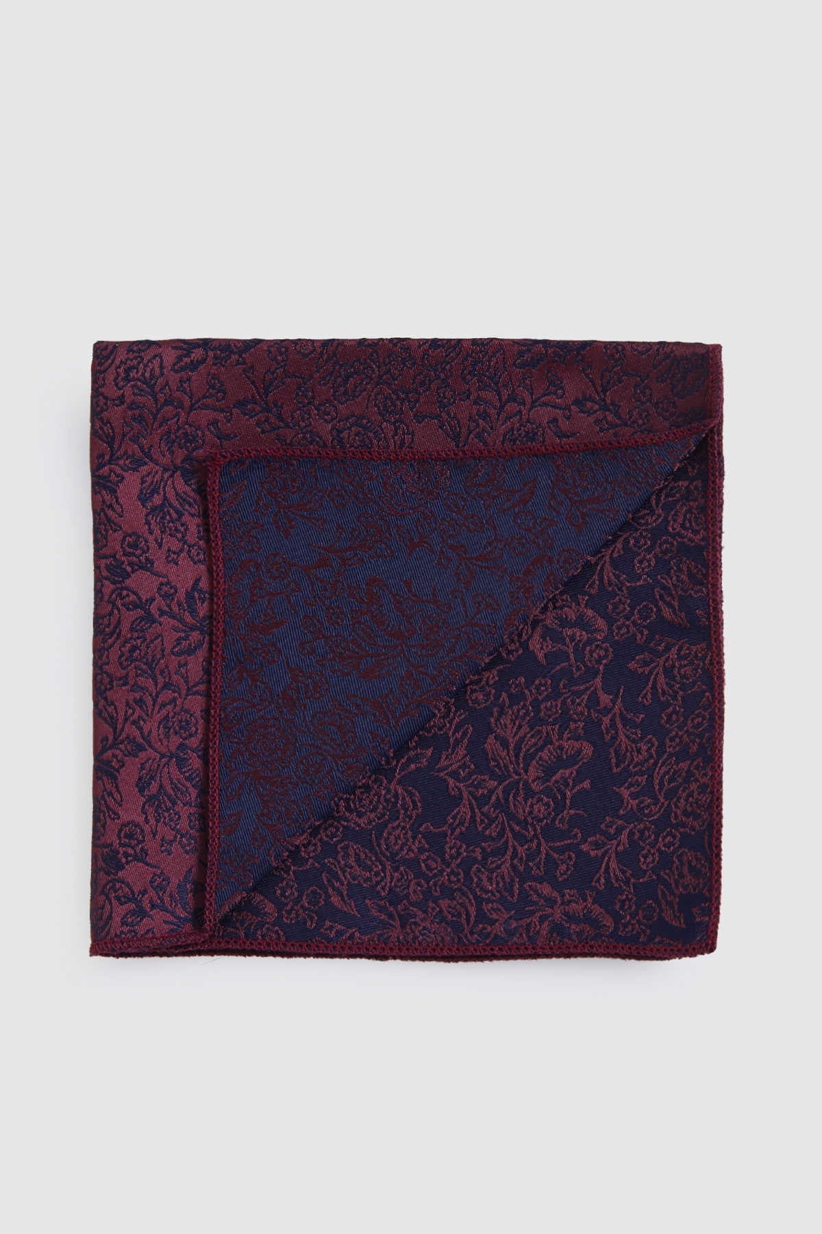 Classic Black Pocket Square Burgundy 12 - MIB