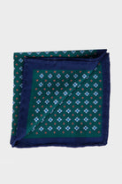 Classic Blue Pocket Square Green 2 - MIB