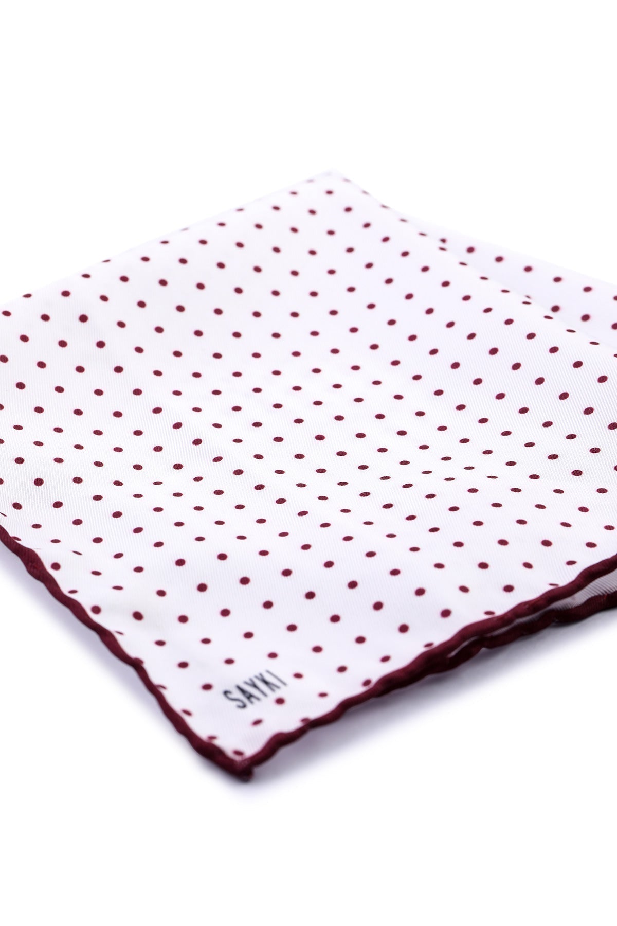 Classic Burgundy Dot Pocket Square - MIB