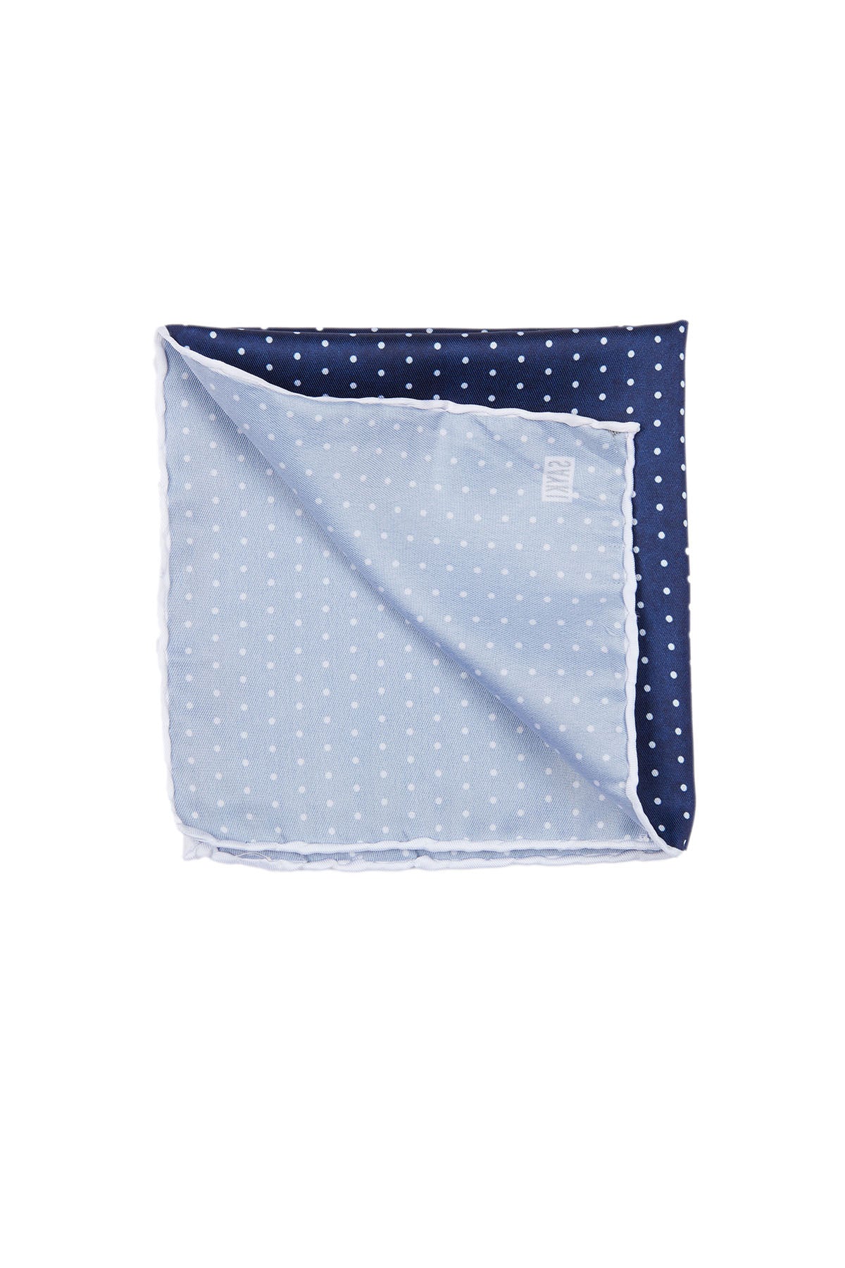 Classic Diagonal Dot Light Navy Pocket Square - MIB