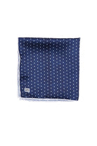 Classic Diagonal Dot Light Navy Pocket Square - MIB