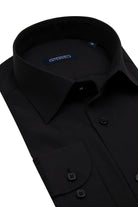 Classic Fit Long Sleeve Cotton Blend Black Dress Shirt - MIB