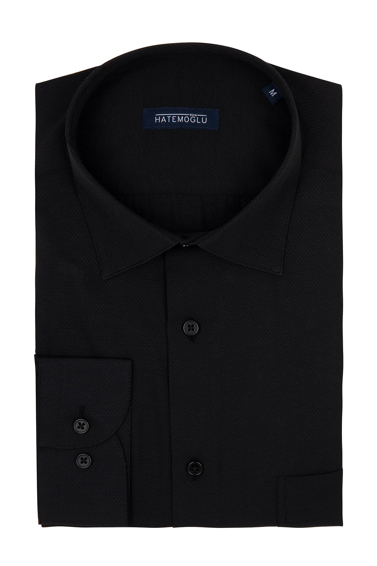 Classic Fit Long Sleeve Cotton Blend Black Dress Shirt - MIB