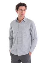 Classic Fit Long Sleeve Cotton Blend Gray Dress Shirt - MIB