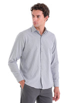 Classic Fit Long Sleeve Cotton Blend Gray Dress Shirt - MIB