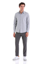 Classic Fit Long Sleeve Cotton Blend Gray Dress Shirt - MIB