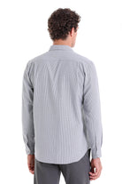 Classic Fit Long Sleeve Cotton Blend Gray Dress Shirt - MIB