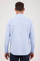 Classic Fit Long Sleeve Cotton Blend Ice Blue Dress Shirt