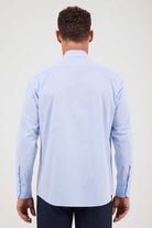 Classic Fit Long Sleeve Cotton Blue Dress Shirt - MIB