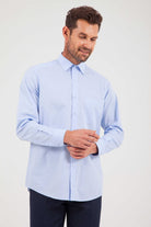 Classic Fit Long Sleeve Cotton Blue Dress Shirt - MIB