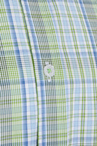 Classic Fit Long Sleeve Cotton Green Plaid Casual Shirt