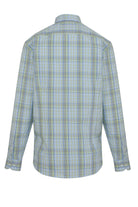 Classic Fit Long Sleeve Cotton Green Plaid Casual Shirt