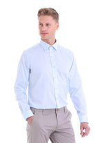 Classic Fit Long Sleeve Cotton Light Blue Dress Shirt - MIB