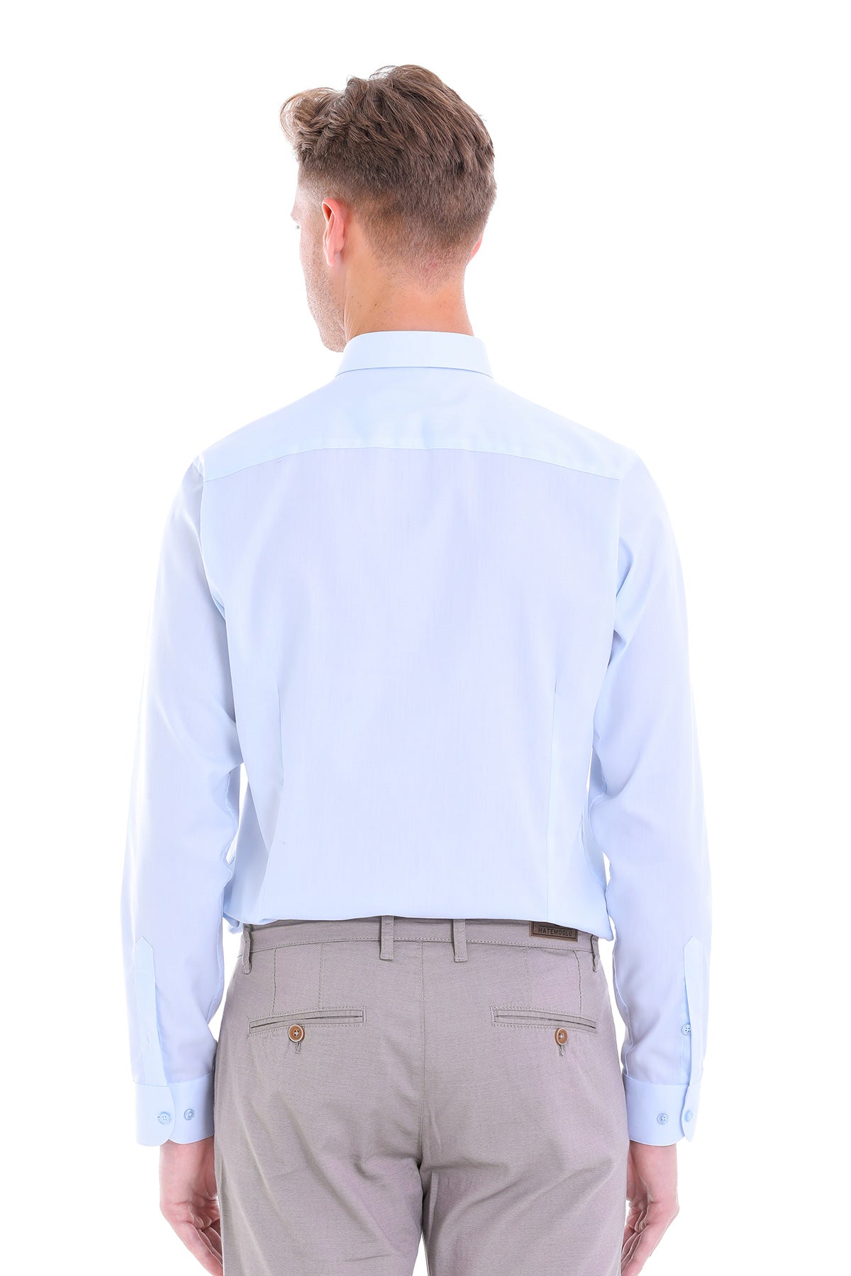 Classic Fit Long Sleeve Cotton Light Blue Dress Shirt - MIB