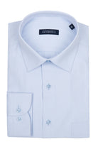 Classic Fit Pin Check Cotton Blend Ice Blue Dress Shirt