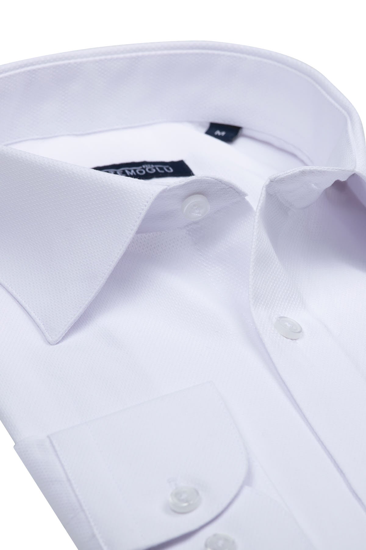 Classic Fit Pin Check Cotton Blend White Dress Shirt - MIB