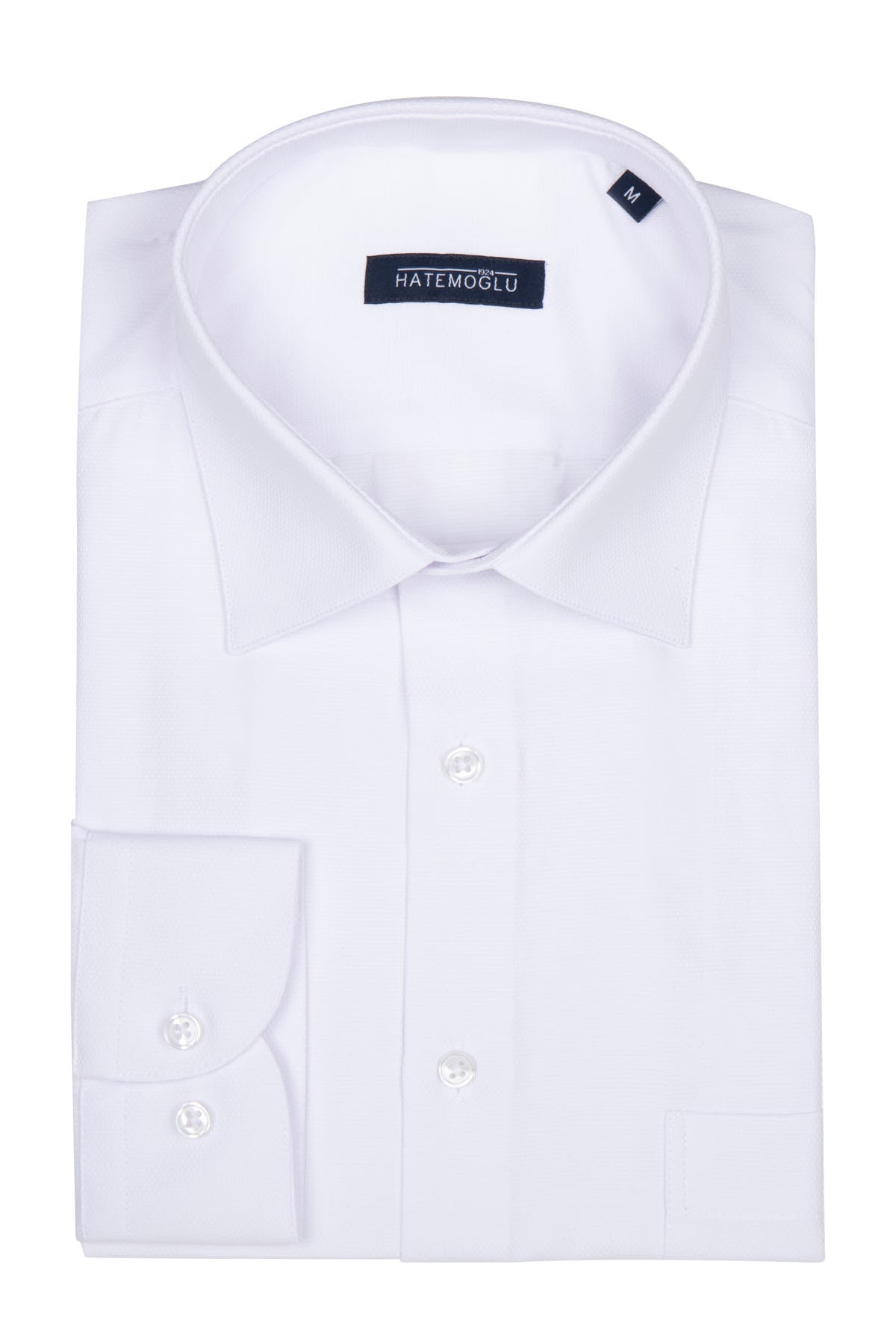 Classic Fit Pin Check Cotton Blend White Dress Shirt - MIB