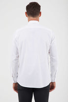 Classic Fit Pin Check Cotton White Dress Shirt - MIB