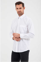 Classic Fit Pin Check Cotton White Dress Shirt - MIB