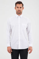 Classic Fit Pin Check Cotton White Dress Shirt - MIB