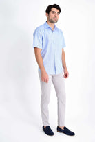 Classic Fit Plaid Cotton Blend Light Blue Dress Shirt - MIB