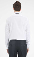 Classic Fit Plain Long Sleeve Cotton White Dress Shirt - MIB