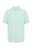 Classic Fit Short Sleeve Cotton Light Green Dress Shirt